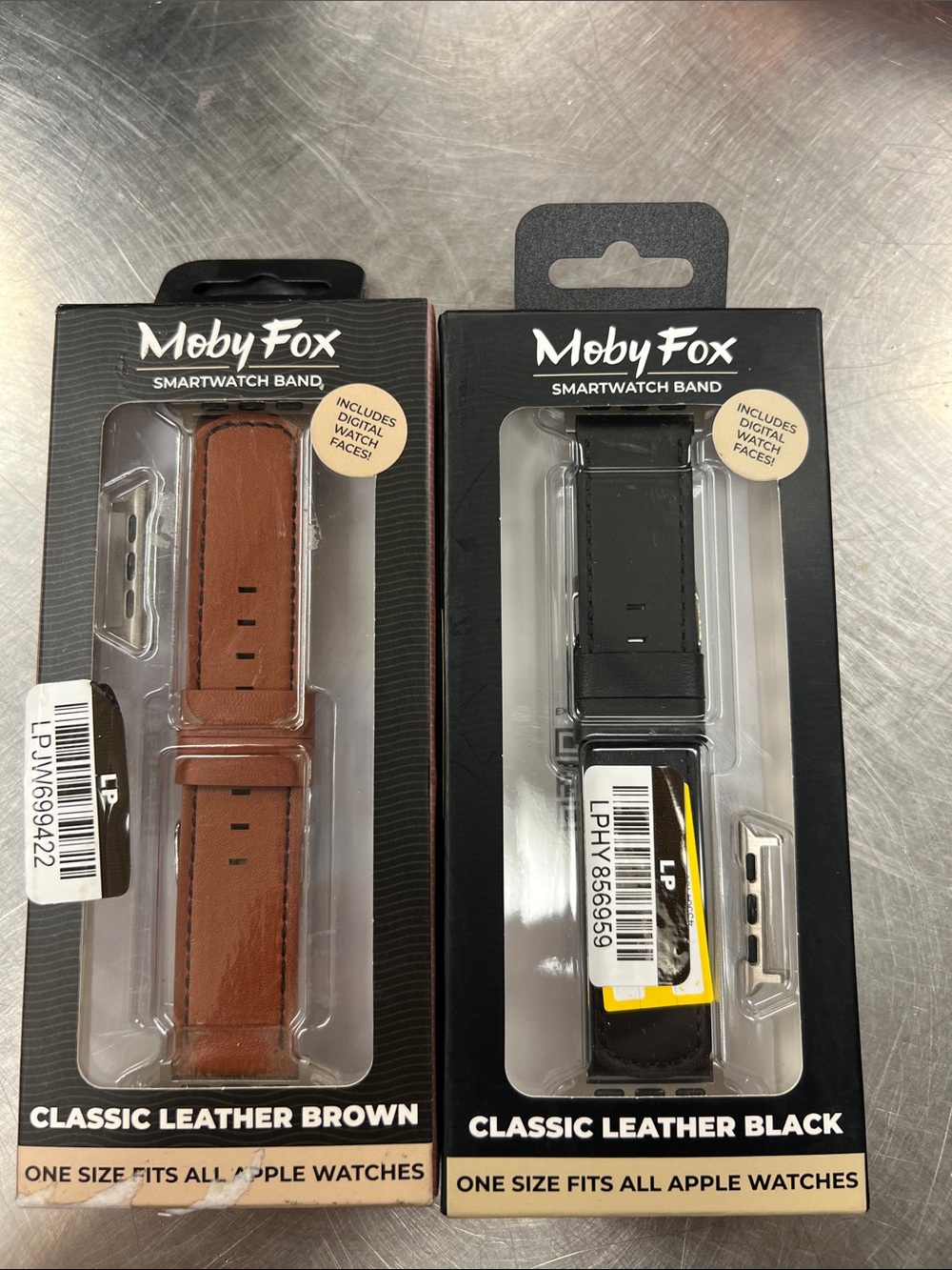 Classic Leather Brown & Black Moby Fox Smartwatch Bands